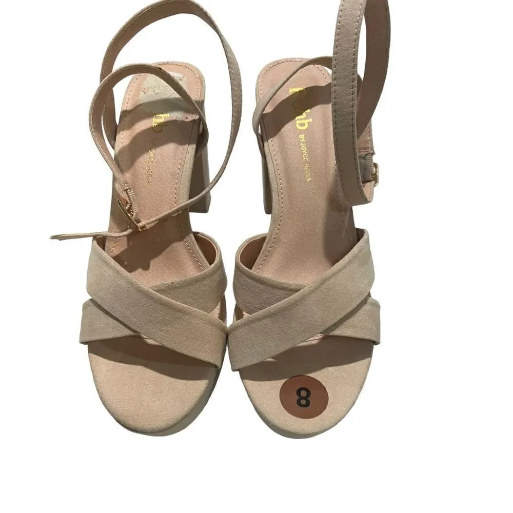 NWOB Rohb  by Joyce Azria Tan Suede Platform Heels Women's Sz 8